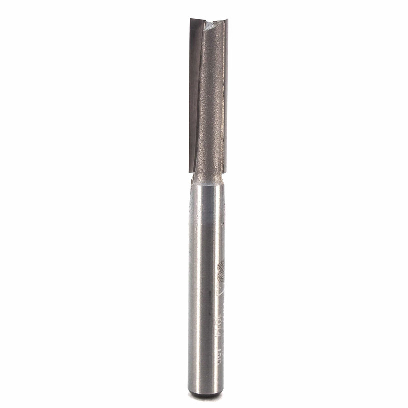 Double Flute Straight Cut Router Bit - 1/4" SH - Diameter:1/4" - Cutting Length:1" - Overall Length:2-1/2"